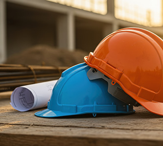 vecteezy_construction safety gear with blueprint and rebar_70872083 1